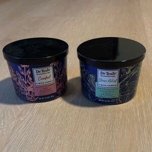 NEW 2 Dr. Teal's Aromatherapy 3 Wick 14.4 oz Candles - Comfort & Stress Relief